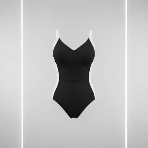 Black and White One-Piece Swimsuit